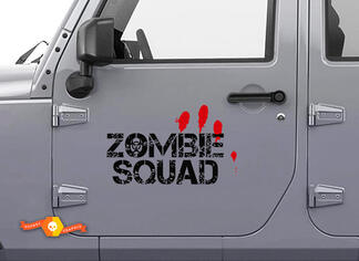 Paar Zombie Squad Outbreak Response Jeep Blood Tür Aufkleber Fahrzeug LKW Auto Vinyl