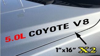 2x 5.0L COYOTE V8 Motorhaubenaufkleber Emblem Ford F150 Boss Mustang