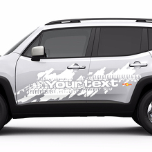 Individuelles Text-Reifenspuren-Seitenspritz-Grafik-Vinylaufkleber für Jeep Renegade 2