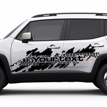 Individuelles Text-Reifenspuren-Seitenspritz-Grafik-Vinylaufkleber für Jeep Renegade 3