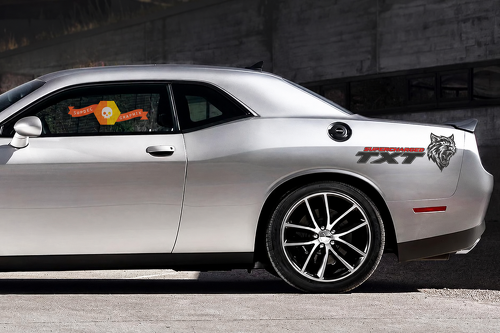 TXT Supercharged Cat Head Pair Hinterer Kotflügel Vinylaufkleber für Dodge Challenger SRT, Hellcat