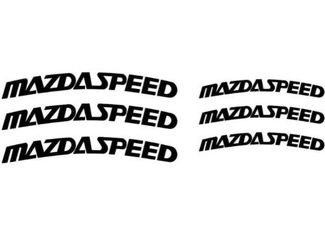 6 x Mazdaspeed gebogener Bremssattel Hochtemperatur. Vinyl-Aufkleber (jede Farbe)