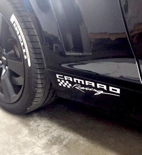 Chevy Camaro LS LT RS SS Zl1 Z28 Racing Side Rock Fender Vinyl Aufkleber Aufkleber
