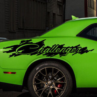 Dodge Challenger Splash Distressed Logo Grafik Vinyl Aufkleber Aufkleber Fahrzeug Auto
