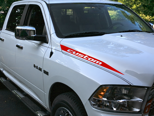 Individuelles Kantestreifenpaar Motorhauben-Vinylaufkleber für Dodge Ram 1500