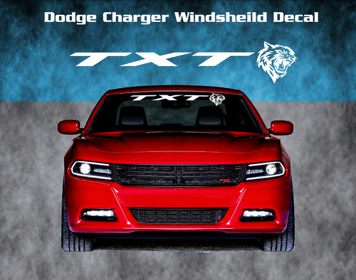 TXT Cat Head Banner Windschutzscheibe Vinylaufkleber für Dodge Charger Hellcat