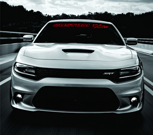 CUSTOM T/X Umriss Schachbrett Banner Windschutzscheibe Vinyl Aufkleber Sticker für Dodge Charger