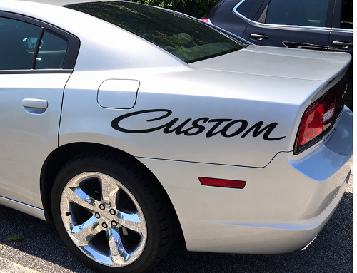CUSTOM Script Kotflügel-Schriftzug Paar Rückkotflügel Vinylaufkleber Sticker für Dodge Charger