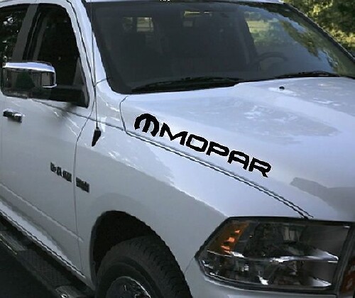 2 MOPAR LKW Auto Vinyl 4 x 20 Aufkleber Rebellen Aufkleber Dodge Ram Motorhaube beidseitig Hemi