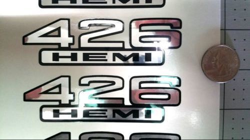 426 Hemi Chrom und Schwarz Kotflügel-Aufkleberkit für Dodge