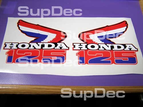 Honda 125 1985 Style Flügel Vinyl-Aufkleber Paar für Honda