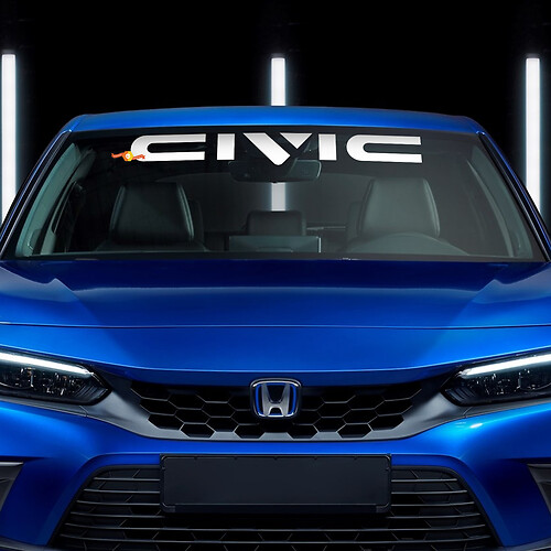 Civic Honda Windschutzscheiben-Vinyl-Aufkleber-Banner
