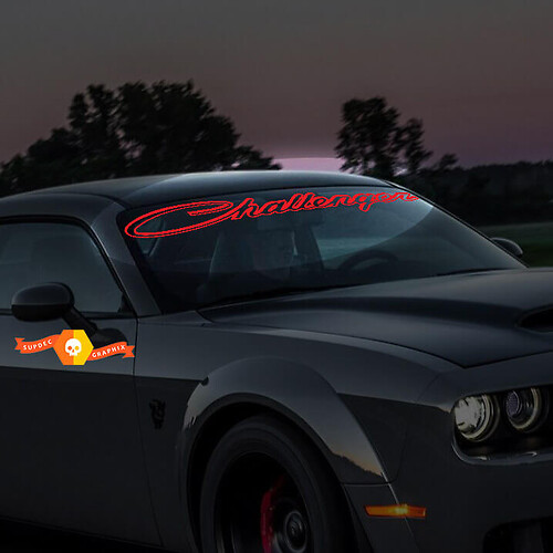 Dodge Challenger Script Windschutzscheibenaufkleber Aufkleber rt hemi sxt srt (ALLE FARBEN VERFÜGBAR)
