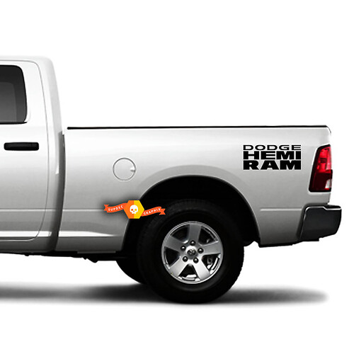 Hemi- und Ram-Schriftzug Seitlicher Vinyl-Aufkleber für Dodge Ram 1500