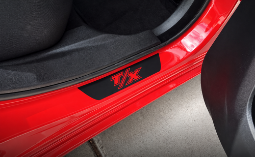 CUSTOM T/X Mixed Lettering Four Piece Door Sill Set Tür Vinylaufkleber für Dodge Charger