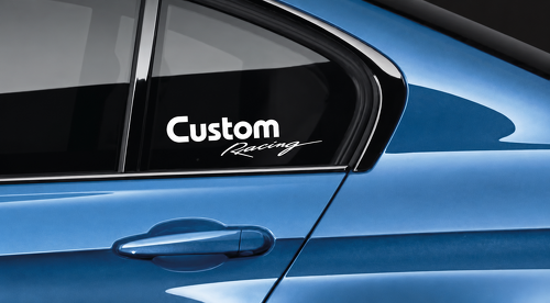 Custom Racing Lettering Pair — Vinylaufkleber (Seitenscheibe)