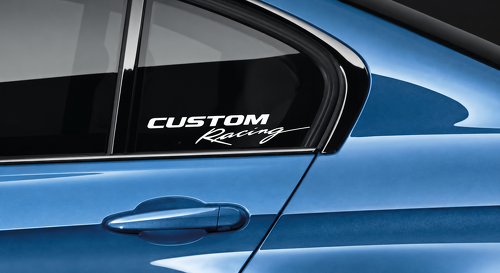 CUSTOM Racing Lettering Pair Seitenscheibe Vinylaufkleber