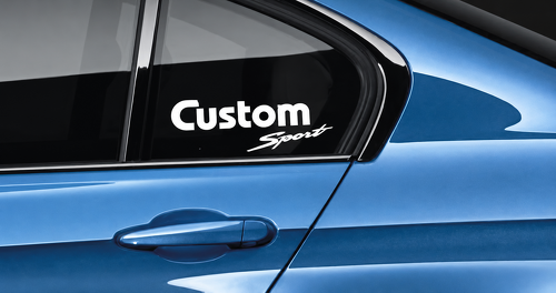 Custom Sport Lettering Pair — Vinylaufkleber (Seitenscheibe) für Dodge Ram 1500