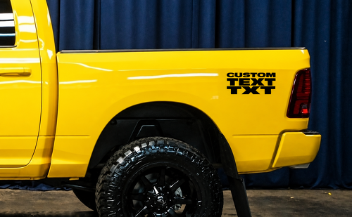 CUSTOM TEXT TXT Gestapelte Buchstaben Paar Beifahrerseite Vinyl Aufkleber Sticker für Dodge Ram 2500