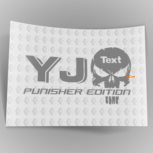 Custom Text Punisher Edition Vinyl-Aufkleber-Set für Jeep XJ 2