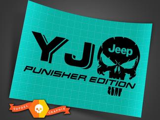 LKW-Auto-Aufkleber – (2) YJ JEEP Punisher EDITION – Vinyl-Aufkleber Outdoor-Vinyl