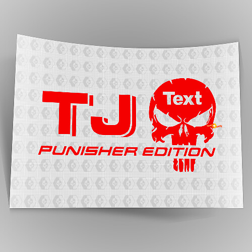 Custom Text Punisher Edition Vinyl Aufkleber Sticker Paar für Jeep TJ