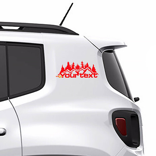 Individuell bedruckter Berge Wald Vinylaufkleber Grafik 2 für Jeep Renegade