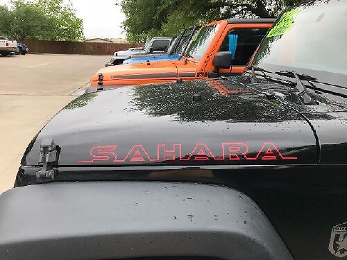 Sahara Motorhauben-Seiten-Vinylaufkleber Paar für Jeep Wrangler