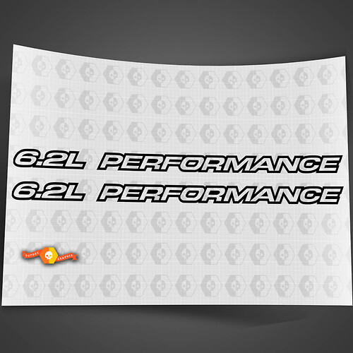 6,2 l Performance Outline-Serie, passend für Chevy 1500, 2500, Vinyl-Motorhaubenaufkleber

