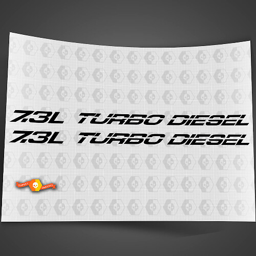 7,3L Turbo Diesel Motorhauben Vinyl-Aufklebersatz für Musclecar F-250/350