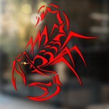 Scorpion Dünne Linien Tribal Stil Universeller Vinylaufkleber_2