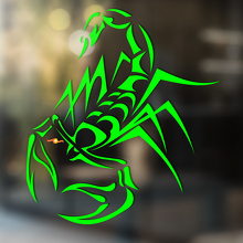 Scorpion Dünne Linien Tribal Stil Universeller Vinylaufkleber_3
