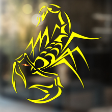 Scorpion Dünne Linien Tribal Stil Universeller Vinylaufkleber_4