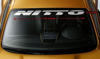NITTO TYRES RACING OFFROAD Premium Windschutzscheiben-Banner, Vinyl-Aufkleber, 45 x 2,9 Zoll