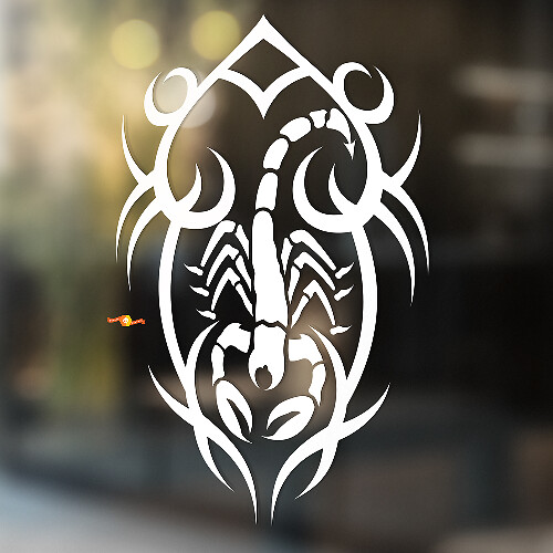 Scorpion Tribal-Stil mit abstrakten Linien Universeller Vinyl-Aufkleber
