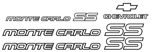 Monte Carlo SS 85 86 Restaurierung Vinyl Aufkleber Sticker Kit Chevy 1985 1986 Neu
