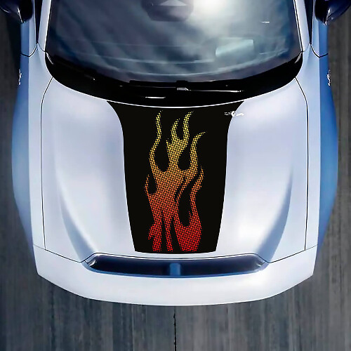 Hood Flame Gradient Decal Aufkleber für Dodge Charger Electric
