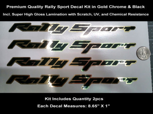 RS SS Rally Sport Aufkleber-Set, 2 Stück, Camaro Gold, Chrom, Motorhaubenschaufel 0115
