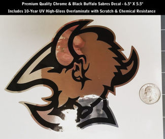 Buffalo Sabres Aufkleber Chrom & Schwarz Hockey Premium 6,5
