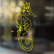 Seahorse Umrissstil Universeller Vinyl-Aufkleber_4