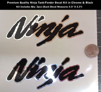 Ninja Decal Kit 2pcs Chrome & Black für Tank oder Fender 5.5