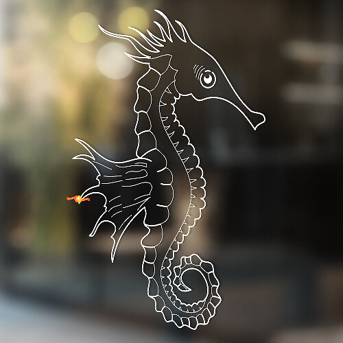 Seahorse Outline Design Universeller Vinyl-Aufkleber