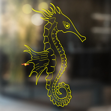 Seahorse Outline Design Universeller Vinyl-Aufkleber_4