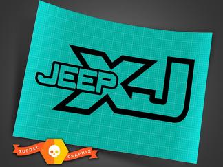 Jeep XJ – Schwarz – Vinyl-Aufkleber Off Road Cherokee Trails Rock Crawling 4 x 4