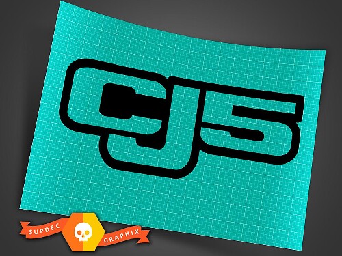 Jeep CJ5 – Schwarz-Vinyl Aufkleber Aufkleber Offroad CJ 5 Trails Rock Crawling 4x4