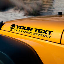 Benutzerdefinierter Text Punisher-Schädel Hauben-Vinylaufkleber für Jeep Wrangler TJ LJ JK JKU_3