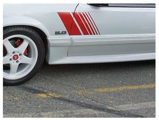 1979-1993 Ford Mustang Faded Side Stripes Strobe Decals Kit 79-93