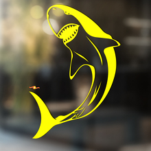 Gebogener Shark Universal Vinyl-Aufkleber_4