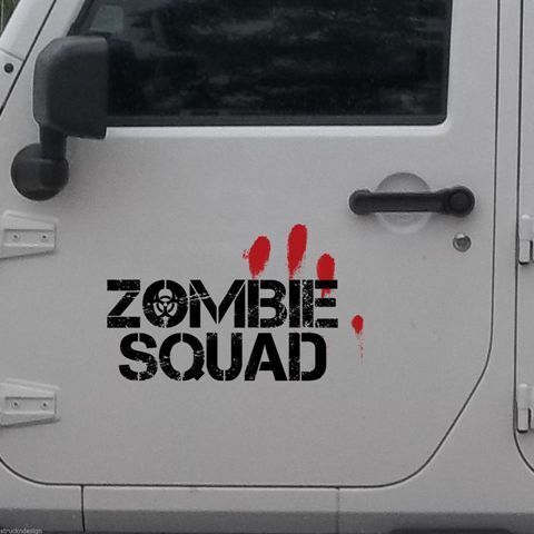 Zombie Squad & Blood Fingers Tür Vinyl Aufkleber für Jeep Gladiator