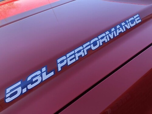 5.3L PERFORMANCE + Outline Motorhaube, Karosserieaufkleber für Chevy, GMC, Silverado, Sierra
